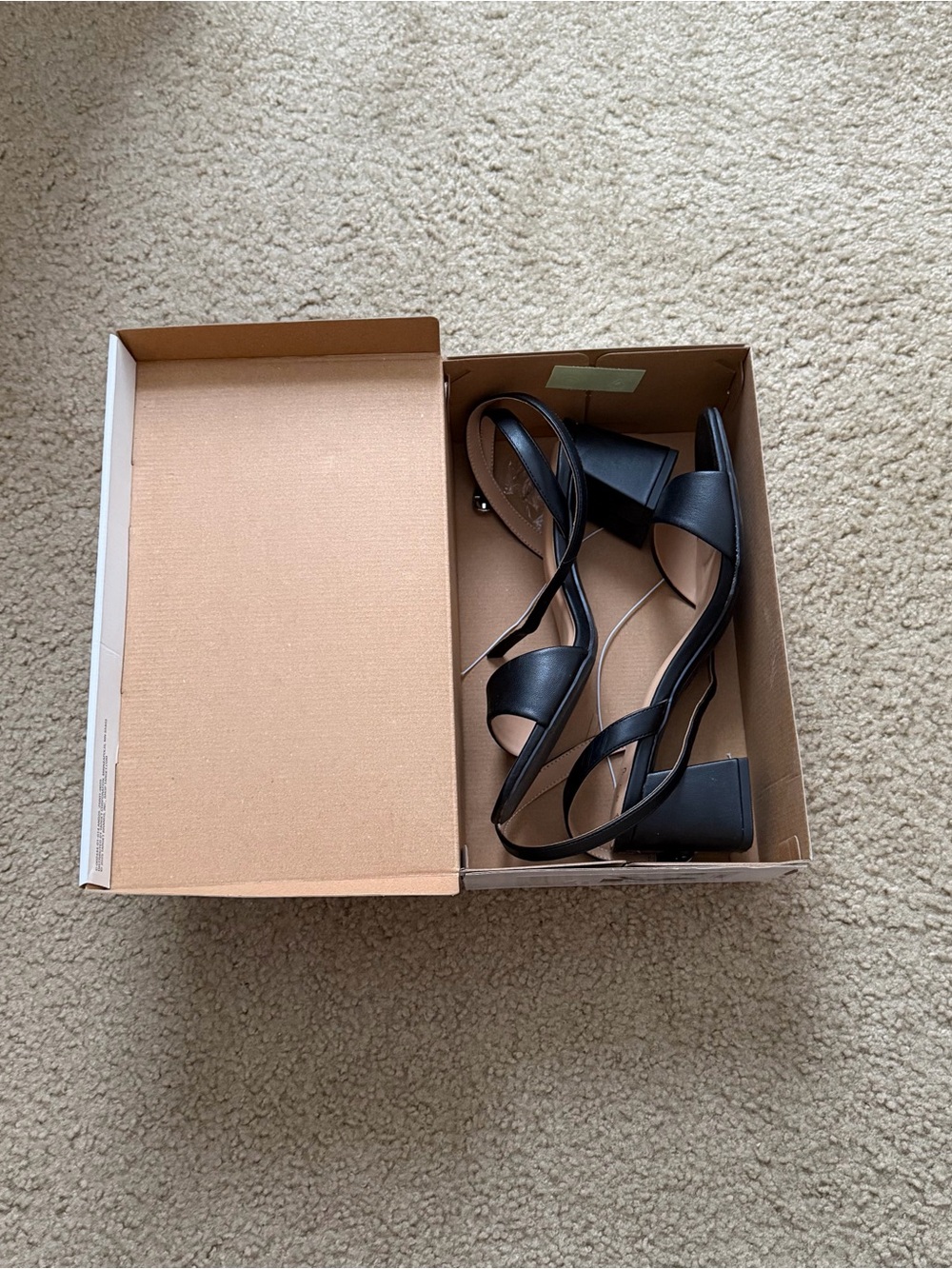 Black Strappy Block Heel Sandals